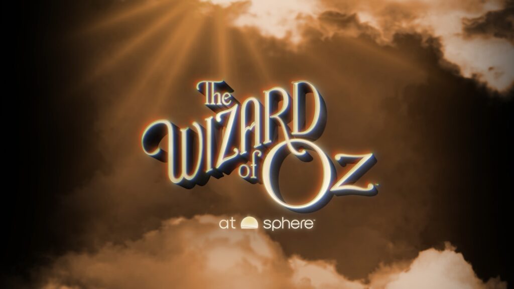 mmersive Wizard of Oz holographic display at Sphere Las Vegas featuring a modern Yellow Brick Road and Emerald City designed by Evolution.